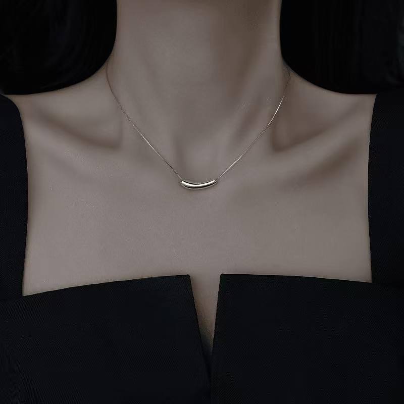 925 silver eggplant necklace female ins cold style clavicle chain light luxury niche design high-end necklace