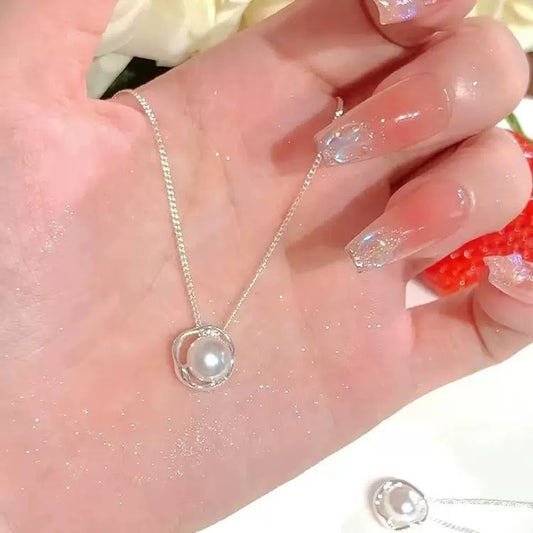 925 Snow Mountain Rose Bead Necklace for Girls Light Luxury Niche Ins Design Temperament Sweet High-end Clavicle Chain Trend
