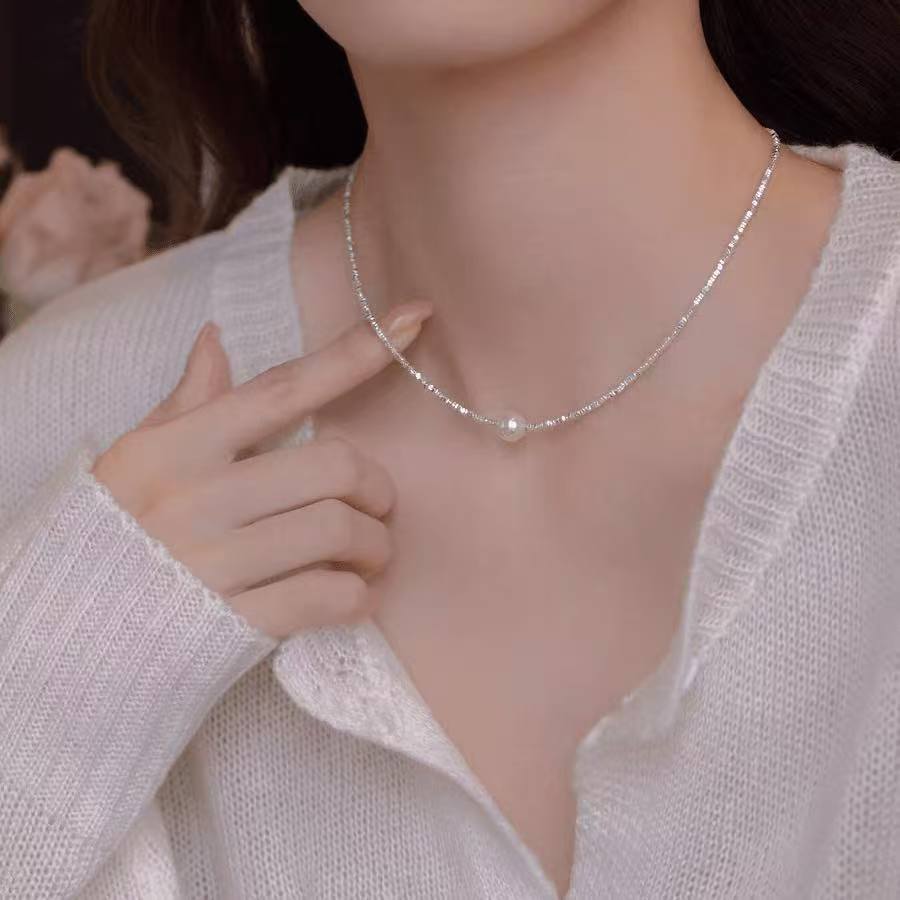 925 silver S925 silver necklace female elegant temperament clavicle chain