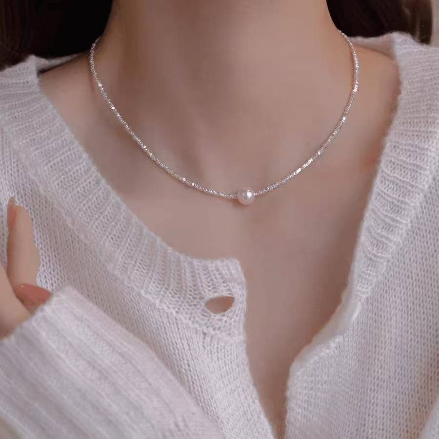 925 silver S925 silver necklace female elegant temperament clavicle chain