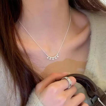925 silver diamond zircon tassel necklace daily versatile light luxury niche temperament exquisite clavicle chain