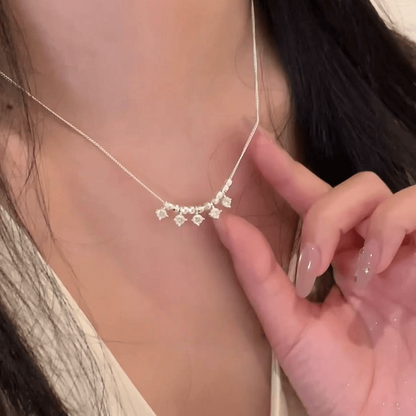 925 silver diamond zircon tassel necklace daily versatile light luxury niche temperament exquisite clavicle chain