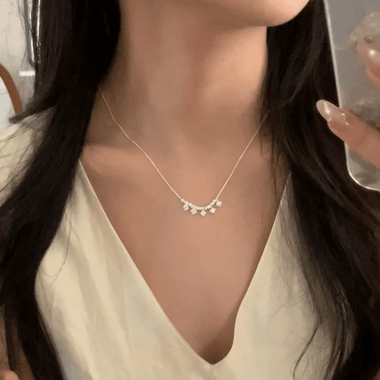 925 silver diamond zircon tassel necklace daily versatile light luxury niche temperament exquisite clavicle chain