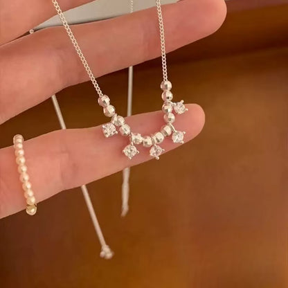 925 silver diamond zircon tassel necklace daily versatile light luxury niche temperament exquisite clavicle chain