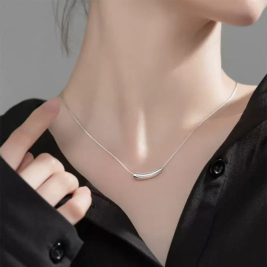 925 silver eggplant necklace female ins cold style clavicle chain light luxury niche design high-end necklace